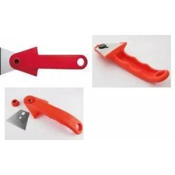 NT Cutter SC-2P skrāpis, 60 mm nerūsējošā tērauda asmens, sarkans plastmasas rokturis, 1 gab.