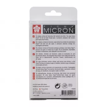 SAKURA Pigma Micron Finelineru pildspalvu komplekts, 8 gab., melns, dažādi uzgaļu izmēri no 0,15mm līdz otai POXSDK8