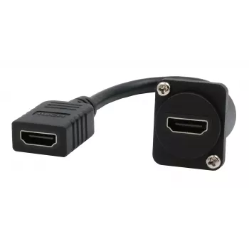 EXSYS D-Type HDMI Female to Female kabeļa adapteris 20 cm 4K 60Hz Panel Mount EX-49163