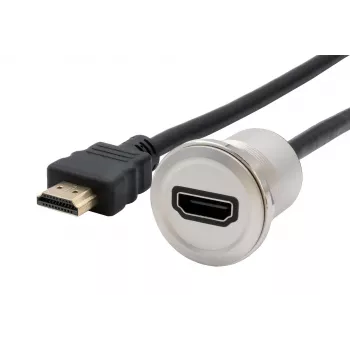 EXSYS EX-49180 metāla panelī montējams HDMI adapteris, sievišķais uz vīrišķo, 30 cm