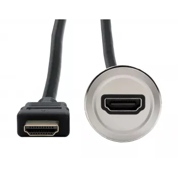 EXSYS EX-49180 metāla panelī montējams HDMI adapteris, sievišķais uz vīrišķo, 30 cm