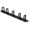 Renkforce RF-7116970 19 inch 1U grozāmais kabeļu pārvaldības panelis ar 360° kabeļu vadotņu pirkstiem, melns