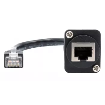 EXSYS D-Type RJ45 sieviešu uz vīriešu adaptera kabelis, CAT.5e, 20 cm, melns EX-49159