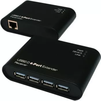 EXSYS EX-1445 Gigabit Ethernet paplašinātāja komplekts pa 2 vadu līniju, 500 m, melns