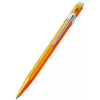 Caran d'Ache 849 PopLine Fluo lodīšu pildspalva, fluo oranža, zila tinte, vidēja 849.030