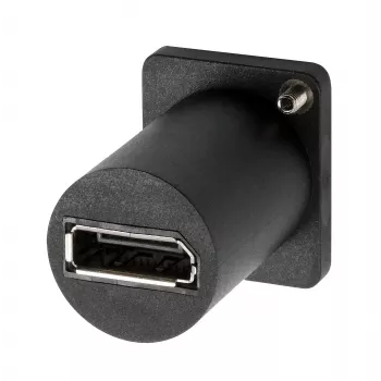 EXSYS EX-49151 D-Type panelmontāžas DisplayPort adapteris, sievišķais uz sievišķo, 8K 30Hz, HDR, DSC, HDCP 2.2, zeltīti kontakti