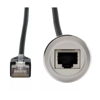 EXSYS EX-49184 panelmontāžas adaptera kabelis, RJ45 sievišķais uz vīrišķo, 30 cm, ekranēts, metāls