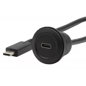 EXSYS EX-49222 USB-C panel montāžas adaptera kabelis, USB 3.2 Gen 2, 10Gbps, 100W PD, 30cm