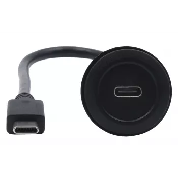 EXSYS EX-49222 USB-C panel montāžas adaptera kabelis, USB 3.2 Gen 2, 10Gbps, 100W PD, 30cm