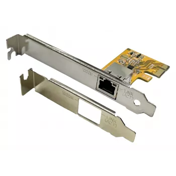 EXSYS EX-6071C PCI Express Gigabit Ethernet tīkla karte, 1x RJ45, Realtek, iekļauts Low Profile stiprinājums