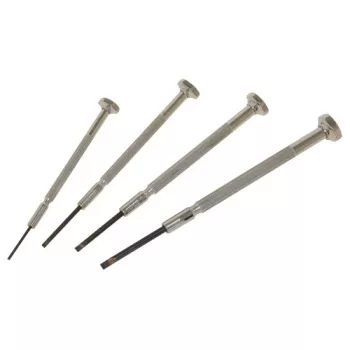 C.K Tools T4852P precīzijas skrūvgriežu komplekts, 4 daļas, plakanie, 2,0/2,5/3,0/3,5 mm, hromvanādija tērauds, divkomponentu rokturis