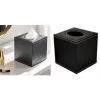 DEFLECTO DEFTISSQU kvadrātveida salvetes kārbas pārvalks no mākslīgās ādas, melns
