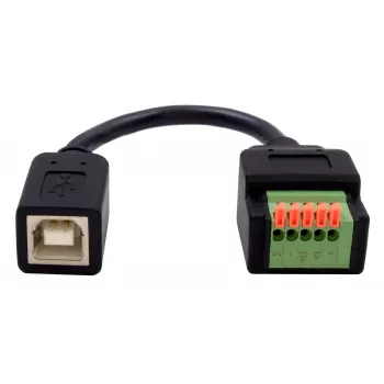 EXSYS EX-49130 USB 2.0 adapteris USB-B sievišķais uz 5 kontaktu spaiļu bloku ar pogu, 15 cm