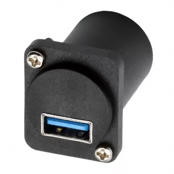 EXSYS EX-49155 USB 3.2 Gen 1 D-Type panel mount adapteris, USB-A (female) uz USB-B (female)