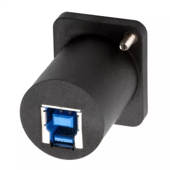 EXSYS EX-49155 USB 3.2 Gen 1 D-Type panel mount adapteris, USB-A (female) uz USB-B (female)