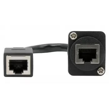 EXSYS EX-49160 D-typа paneļa montāžas RJ45 savienotājs, CAT.5e, 20 cm, ekranēts, melns