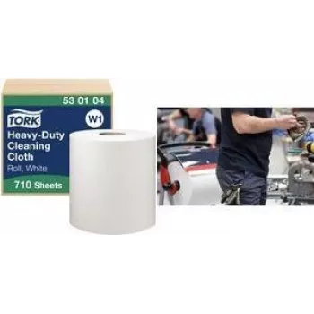 TORK W1 Premium daudzfunkcionālu tīrīšanas salvešu rullis, 1 kārta, balts, 270 m, īpaši izturīgs, neausts, 710 loksnes, 1 rullis (530104)
