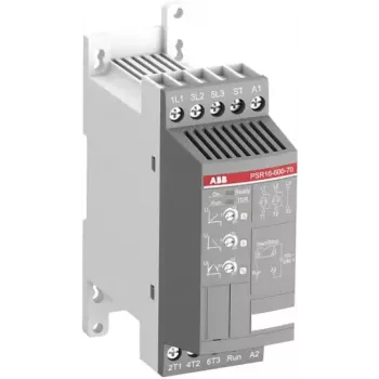 ABB PSR16-600-70 mīkstās palaišanas ierīce, 16 A, 208-600 V AC, 100-240 V AC vadība, trīsfāžu, 7,5 kW pie 400 V 1SFA896107R7000