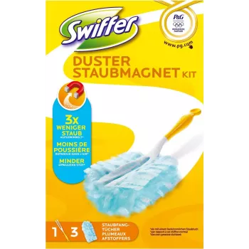 Swiffer Staubmagnet Olympia sākuma komplekts – sausā tīrīšana ar rokturi un 5 elektrostatiskajām salvetēm