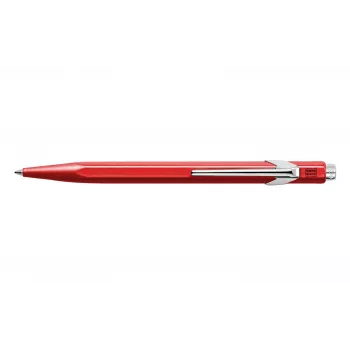 Caran d'Ache 849 Classic Line lodīšu pildspalva, sarkans korpuss, zils tinti, vidējs 849.070