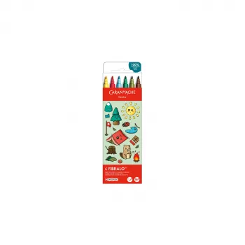 Caran d'Ache Fibralo Kawaii Swiss flomāsteri, 6 gab. komplekts, ūdens bāzes tinte 185.804
