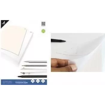 KANGARO caurspīdīgā papīra bloks A4, 24 loksnes 80 gsm + 1 loksne grafiskā papīra, līmēts K-770300