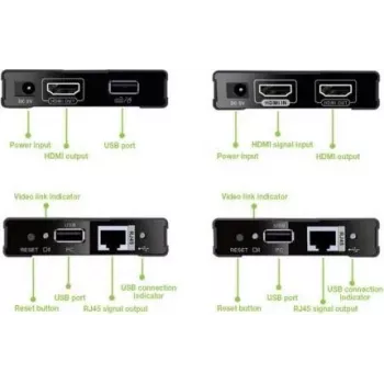 MANHATTAN HDMI KVM over IP pagarinātāja komplekts 1080p, 60 m, Cat6, USB, melns 154437