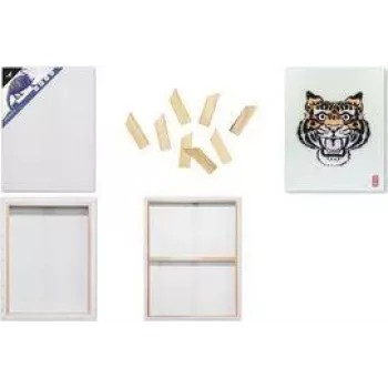 KANGARO K-820021 3D uzkarināmais rāmis audekls, 500 x 600 mm, 37 mm dziļa mala, 100% kokvilna 380 g/m², 3 slāņu gruntēts ar gēsu, balts, 1 gabals