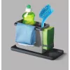 Metaltex Tidytex izlietnes organizators, plastmasas, pelēks, 2 izvelkami turētāji sūkļiem un trauku lupatām 297530109