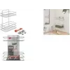 Metaltex Reflex LUXY dubultais dvieļu turētājs ar plauktiņu, VacuumFix vakuuma stiprinājums, sudraba 403342000