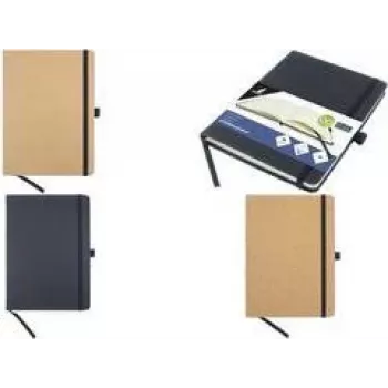 KANGARO A5 rūtiņu piezīmju grāmatiņa, 96 lapas, melns PU cietais vāks, 80 gsm šamija papīrs K-552641
