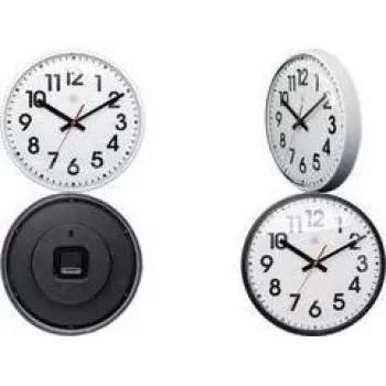 NEXTIME NXT kvarca sienas pulkstenis 260 mm, melns korpuss, balts ciparnīca 7308ZW