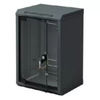Triton 10 inch sienas skapis 6U, 300mm dziļš, stikla durvis, melns RAL 9005 RBA-06-AS3-BAX-C1