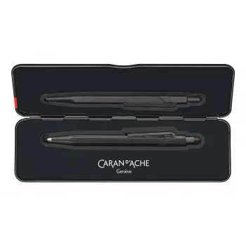 CARAN D'ACHE Fixpencil BLACK CODE mehāniskā zīmuļa turētājs, 2 mm, matēti melns sešstūra alumīnija korpuss 22.496