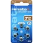 Renata ZA312 cinka-gaisa dzirdes aparātu baterijas PR41 165 mAh 1,4 V 6 gab. ZA312.DP6 0HG