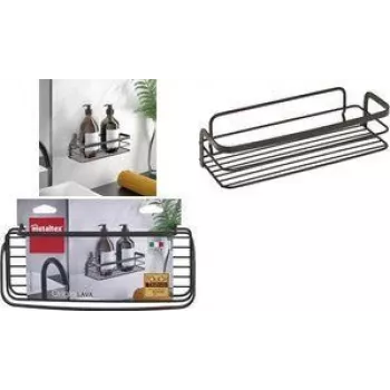 Metaltex Origin LAVA 1 līmeņa sienas plaukts, Touch-Therm pārklājums, melns 401104000