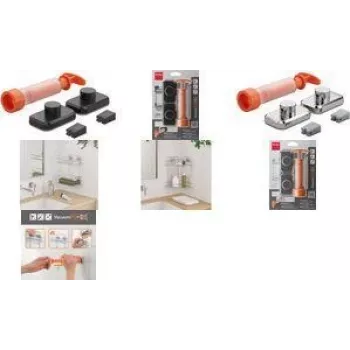 Metaltex VacuumFix āķu komplekts, matēti melni, 2 āķi, bez urbšanas, 3 kg slodze 404998000