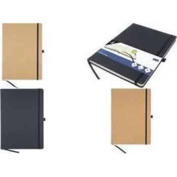 KANGARO K-552161 A4 lineāls kraft piezīmju grāmata, 96 lapas, PU cietie vāki, šamija papīrs