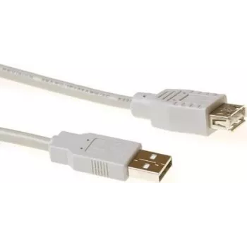 ACT SB2198 USB 2.0 pagarinājuma kabelis USB-A tēviņš uz USB-A mātīte, 1,8 m, ziloņkaula krāsā