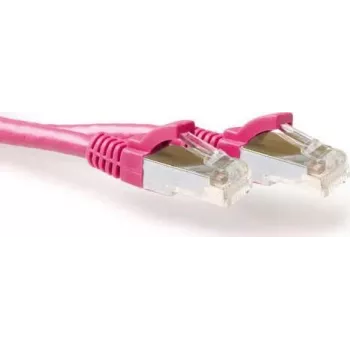 ACT rozā 0,5m LSZH S/FTP CAT6A patch kabelis ar snagless RJ45 (FB8800)