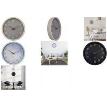 NEXTIME NXT ECO sienas pulkstenis 300 mm, bēšs ciparnīca, pelēks korpuss, balti cipari, kvarca 7373BE