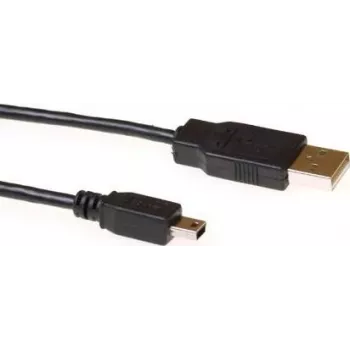 ACT SB2413 USB 2.0 kabelis 3 m USB-A male uz Mini-USB B male melns