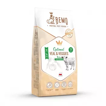 BEMO Optimal Teļa gaļa un dārzeņi vidējiem/lieliem suņiem - sausā suņu barība - 15kg
