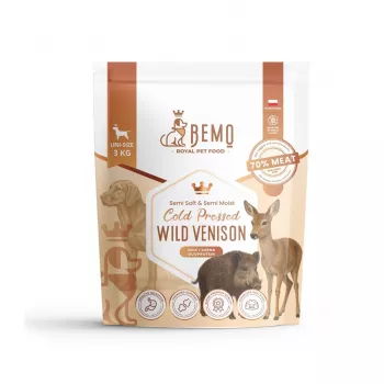 BEMO auksti presēta sausā suņu barība ar savvaļas brieža gaļu - 3kg
