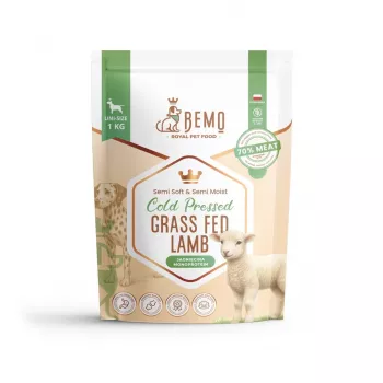 BEMO Cold Pressed Grass Fed Lamb sausā barība suņiem 1kg