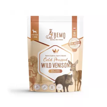 BEMO Cold Pressed sausā barība suņiem ar savvaļas brieža gaļu - 1kg