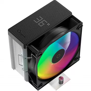 OCYPUS Gamma A40 ARGB Digital CPU gaisa dzesētājs - melns, 120mm PWM ventilators, 180W TDP, digitālais displejs