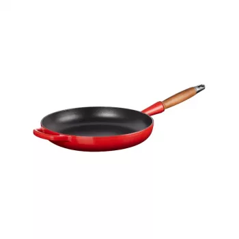 LE CREUSET čuguna panna ar koka rokturi 28 cm, sarkana