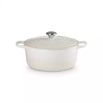 LE CREUSET apaļais emaljētā čuguna Dutch Oven 34cm 12L krēmkrāsas