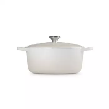 LE CREUSET apaļais emaljētā čuguna Dutch Oven 34cm 12L krēmkrāsas